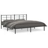 vidaXL Bedframe met hoofdbord metaal zwart 193x203 cm