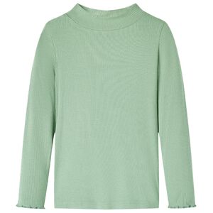 vidaXL Kindershirt met lange mouwen lage col 128 donkermintkleurig