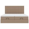 vidaXL Ottoman bed met matrassen 200x200cm kunstleer cappuccinokleurig