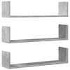 vidaXL Wandschappen 3 st 80x18x18 cm bewerkt hout betongrijs