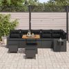 vidaXL Tuinbankenset met kussen 11 pcs Zwart poly rattan
