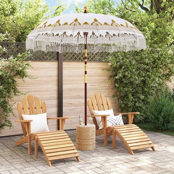 vidaXL Balinese Parasol Cr&egrave;me 215 x 215 x 260 cm
