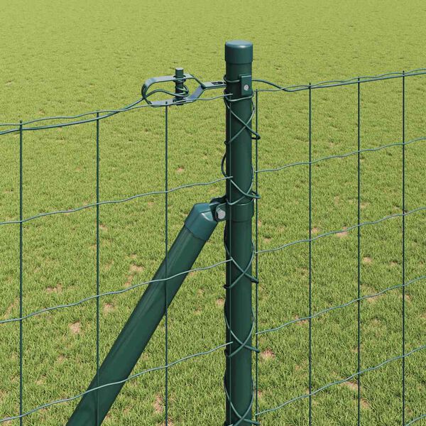 vidaXL Hek met Paal Groen 1,5 x 10 m Staal en PVC