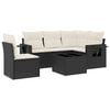 vidaXL 6-delige Loungeset met kussens poly rattan zwart