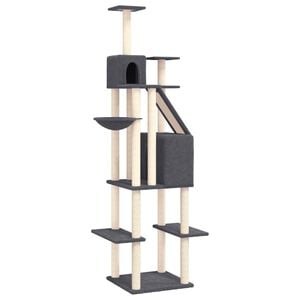 vidaXL Kattenmeubel met sisal krabpalen 201 cm donkergrijs