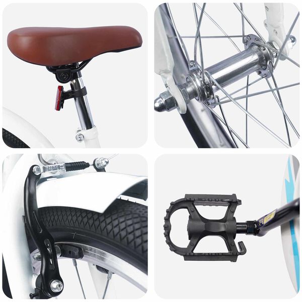 vidaXL Kinderfiets 18 Inch voor 5-7 jaar Wit