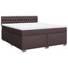 vidaXL Boxspring met matras stof donkerbruin 180x200 cm