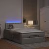 vidaXL Bed poef met matras en LED's 120x190 cm stof taupe