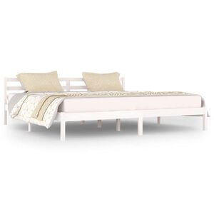vidaXL Bedframe massief grenenhout wit 200x200 cm