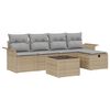 vidaXL Tuin Sofa Set met kussen 6 pcs Beige en Licht Grijs poly rattan