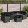 vidaXL Tuin Sofa Set met opslag 8 pcs Zwart Poly riet