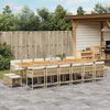 vidaXL 17-delige Tuinset met kussens poly rattan beige