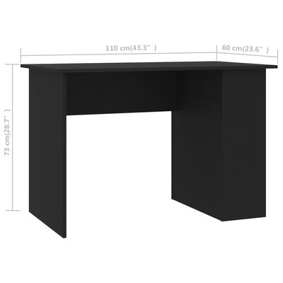 vidaXL Bureau 110x60x73 cm bewerkt hout zwart