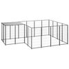 vidaXL Hondenkennel 6,05 m&sup2; staal zwart