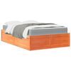 vidaXL Bed met matras massief grenenhout wasbruin 120x190 cm