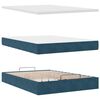 vidaXL Ottoman bed met matras en LED's 140x190cm fluweel donkerblauw