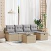 vidaXL Tuin Sofa Set met kussen 6 pcs Beige en Licht Grijs poly rattan