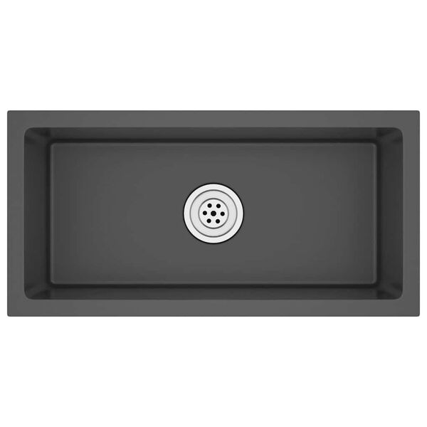 vidaXL Gootsteen handgemaakt roestvrij staal zwart