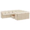 vidaXL 11-delige Tuinset met kussens poly rattan beige