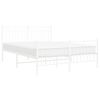 vidaXL Bedframe met hoofd- en voeteneinde metaal wit 140x200 cm