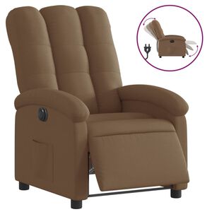 vidaXL Fauteuil verstelbaar elektrisch stof bruin