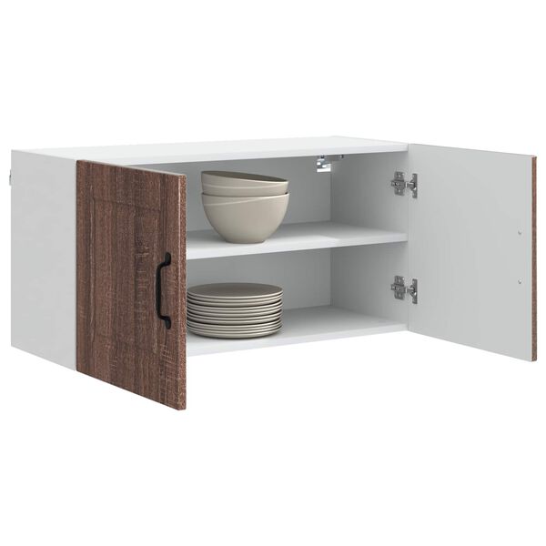 vidaXL Keukenkast met plank Bruin Eiken 80 x 31 x 40 cm Bewerkt hout