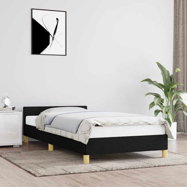 vidaXL Bedframe zonder matras 100x200 cm stof zwart