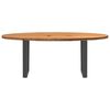 vidaXL Eettafel 200x100x74 cm ovaal massief eikenhout lichtbruin