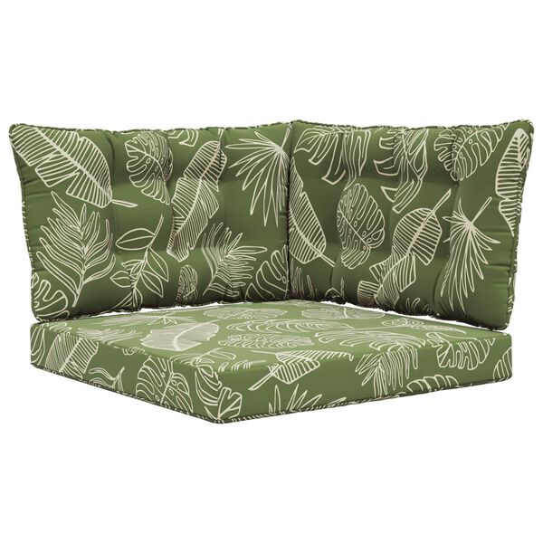 vidaXL Buiten bankkussen 3 pcs Bladontwerp Polyester