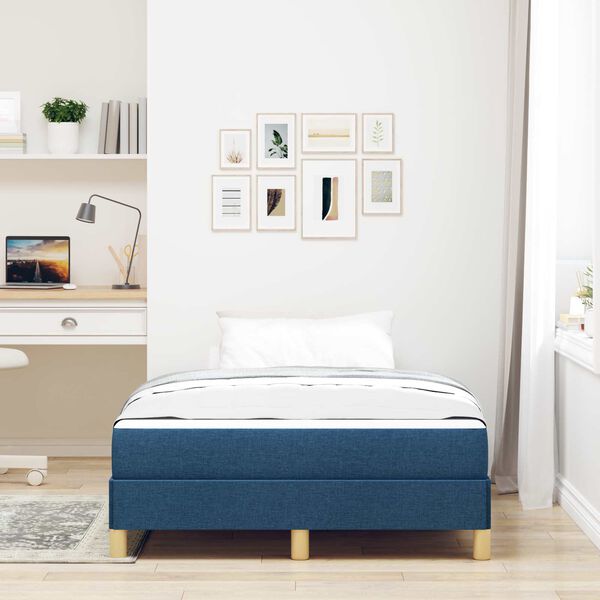 vidaXL Boxspringbed met matras Blauw 120 x 190 cm Stof