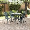 vidaXL Tuin eettafelset 5 pcs Groen Aluminium