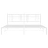 vidaXL Bedframe met hoofdbord metaal wit 180x200 cm