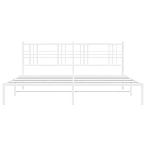 vidaXL Bedframe met hoofdbord metaal wit 180x200 cm