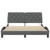 vidaXL Bedframe met LED zonder matras 160x200 cm stof donkergrijs