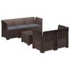 vidaXL 5-Zits Tuin Sofa met Kussens Rattan Look PP Bruin
