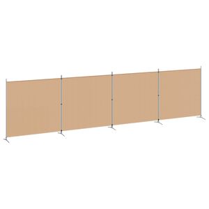 vidaXL 4-panelen roomdivider Beige 698 x 180 cm Stof