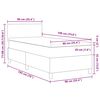 vidaXL Boxspring bed Donkergrijs en Wit 193 x 90 x 88 cm Katoenen stof