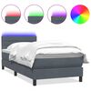 vidaXL Boxspring met matras en LED fluweel donkergrijs 100x220 cm