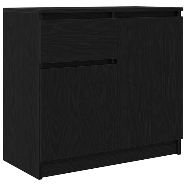 vidaXL Dressoir met lade 71x35x65 cm spaanplaat zwart eikenkleurig