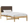 vidaXL Bedframe met gestoffeerd hoofdbord Whitewash en taupe