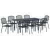 vidaXL Tuin eettafelset 9 st Antraciet Poedercoating staal