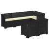 vidaXL 7-Persoons Tuinbank met Kussens Rieten Look PP Antraciet