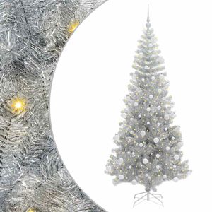 vidaXL Kerstboom met 300 LED met standaard Zilver 180 cm PET