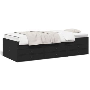 vidaXL Slaapbank met lades zonder matras 100x200 cm zwart