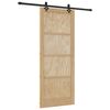vidaXL Schuifdeur Naturel en Zwart 86 x 211 cm Massief grenenhout