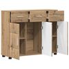 vidaXL Dressoir FLORIN Artisan Eiken 88,5 x 30,5 x 73 cm Bewerkt hout