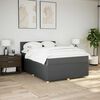 vidaXL Boxspring met matras stof donkergrijs 160x200 cm