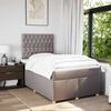 vidaXL Boxspring met matras stof taupe 120x200 cm