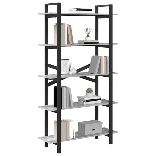 vidaXL Boekenkast Grijs Sonoma 100 x 33,5 x 178 cm Bewerkt hout