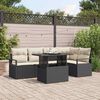 vidaXL Tuin Sofa Set met opslag 6 pcs Zwart en Crème poly rattan